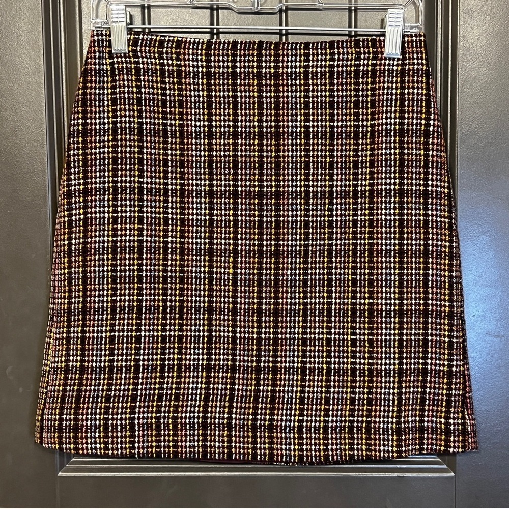 LOFT Multicolored Plaid Mini Skirt, Size 0 Petite